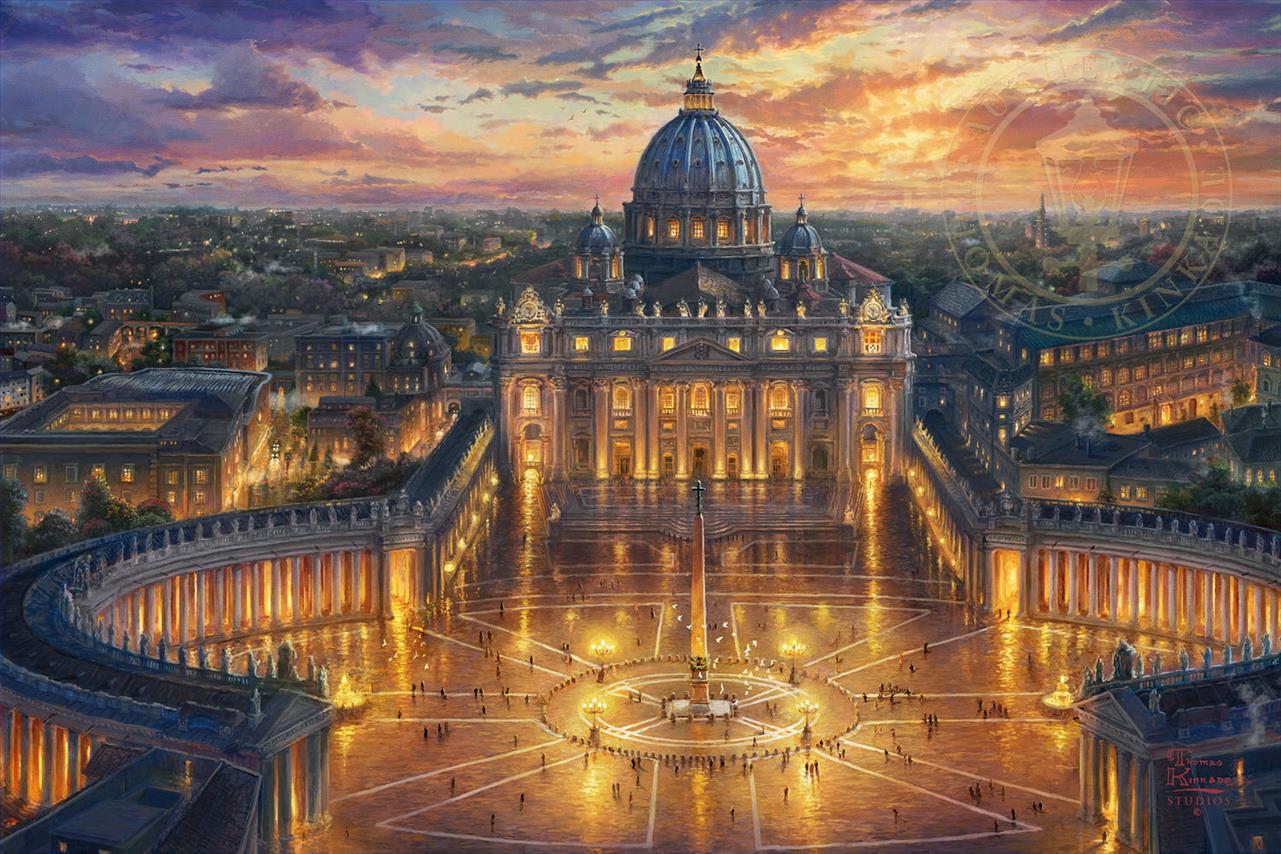 Vatican Coucher de soleil Thomas Kinkade Peintures à l'huile